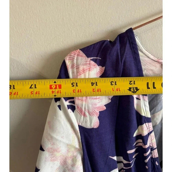 Lulus Womens Tropical Vacation Dress V-Neck Floral Wrap Flutter Sleeve Blue Sz S - Picture 8 of 14